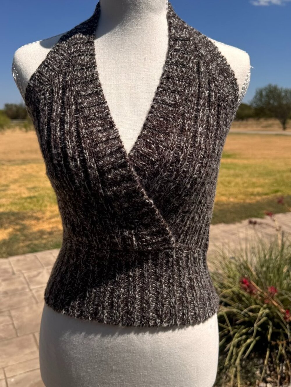 Body by Victoria's Secret halter sweater; XS, brown/cream